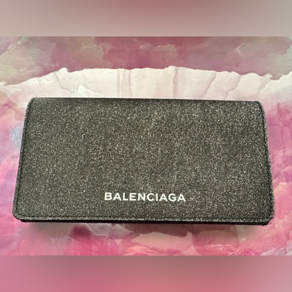 Balenciaga Silver Glitter Wallet/Clutch (NWOT; Silver/Gray)